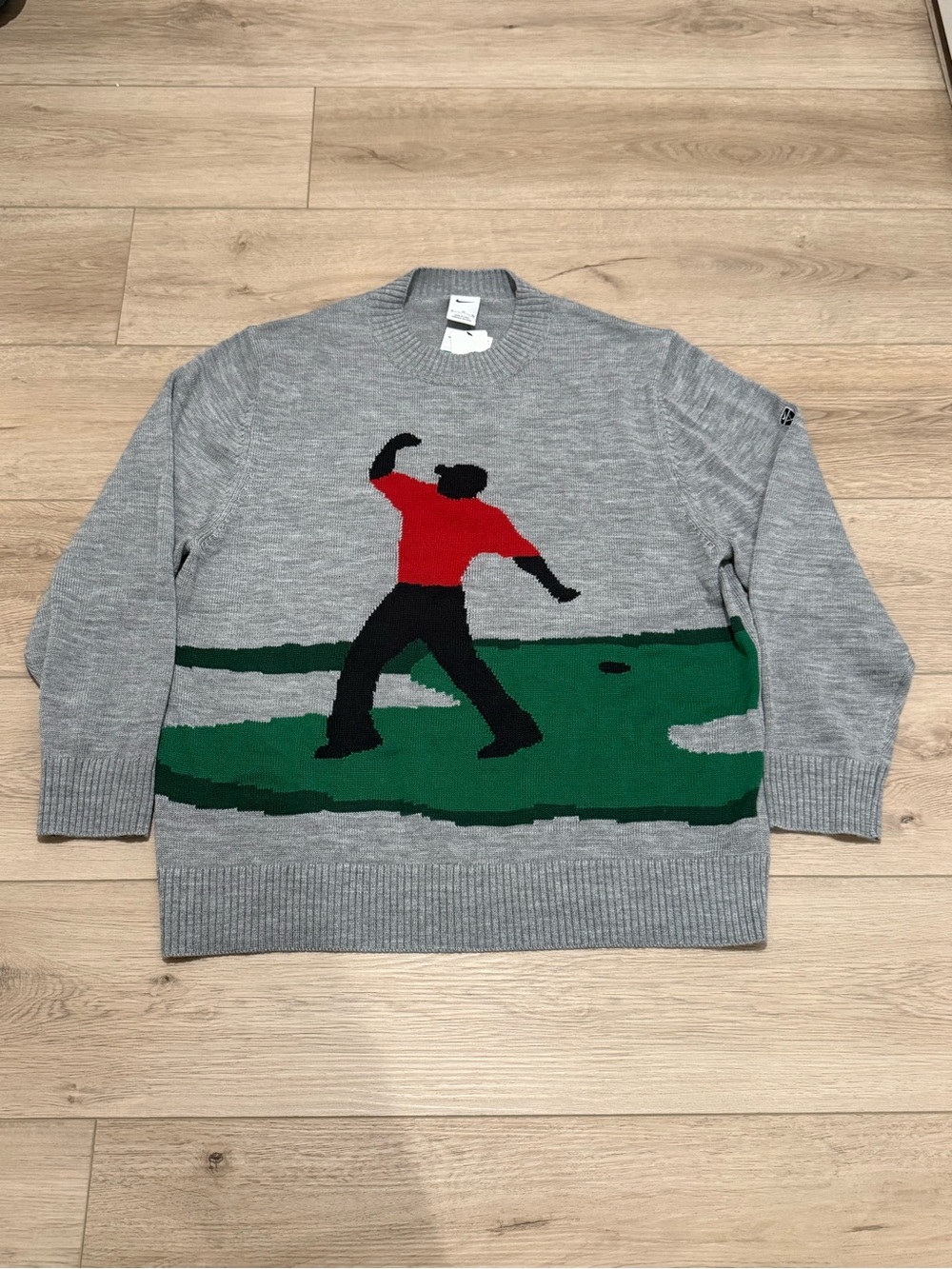 NEW Nike Tiger Woods Pullover Sweater Mens Size XL Gray Knit CrewNeck DA4151-063